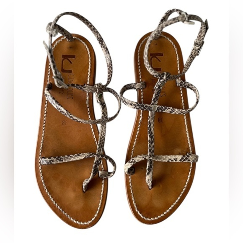 K.Jacques snakeskin gladiator Strappy Sandals
